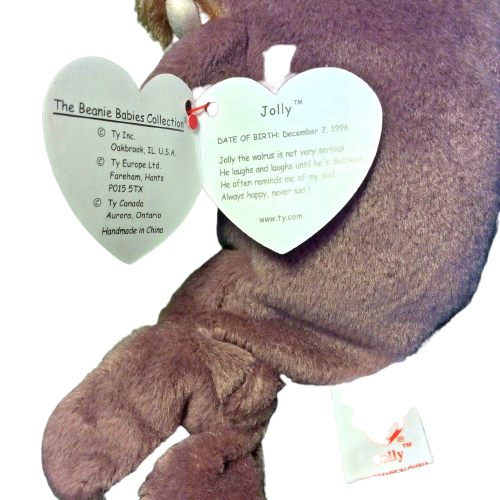 RARE VINTAGE TY Beanie Baby Jolly The Walrus Retired 1996 ☆☆ERRORS☆☆