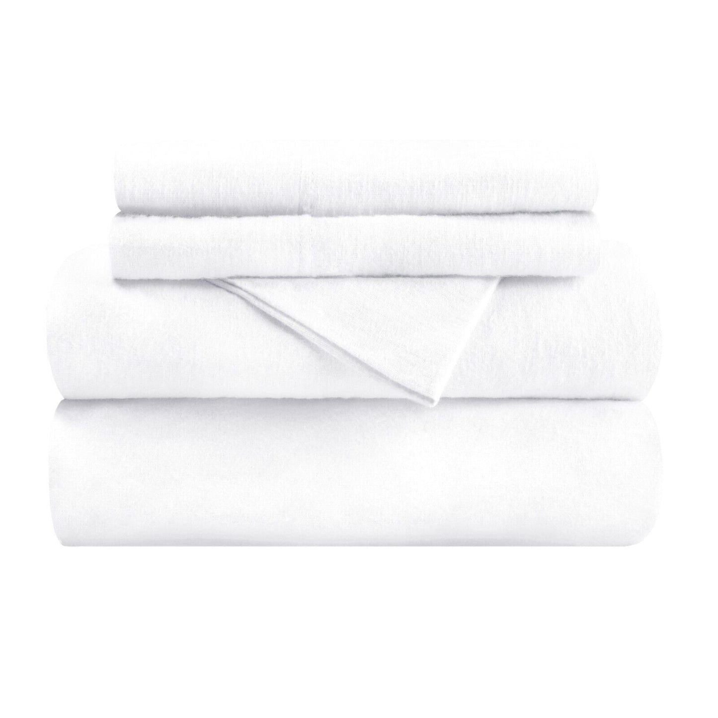 European Micro cotton flanne White Twin Sheet Set