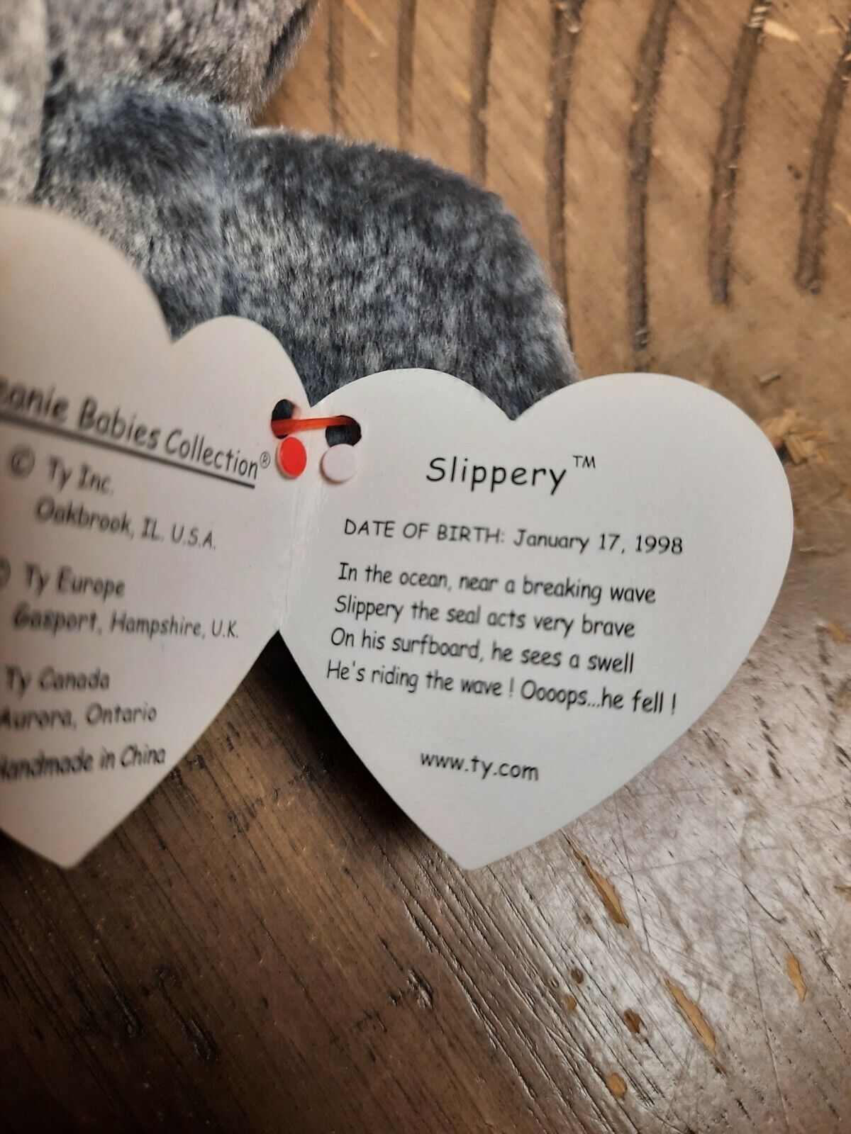 Ty Beanie Baby - Slippery the Seal **Tag errors and hologram tush tag
