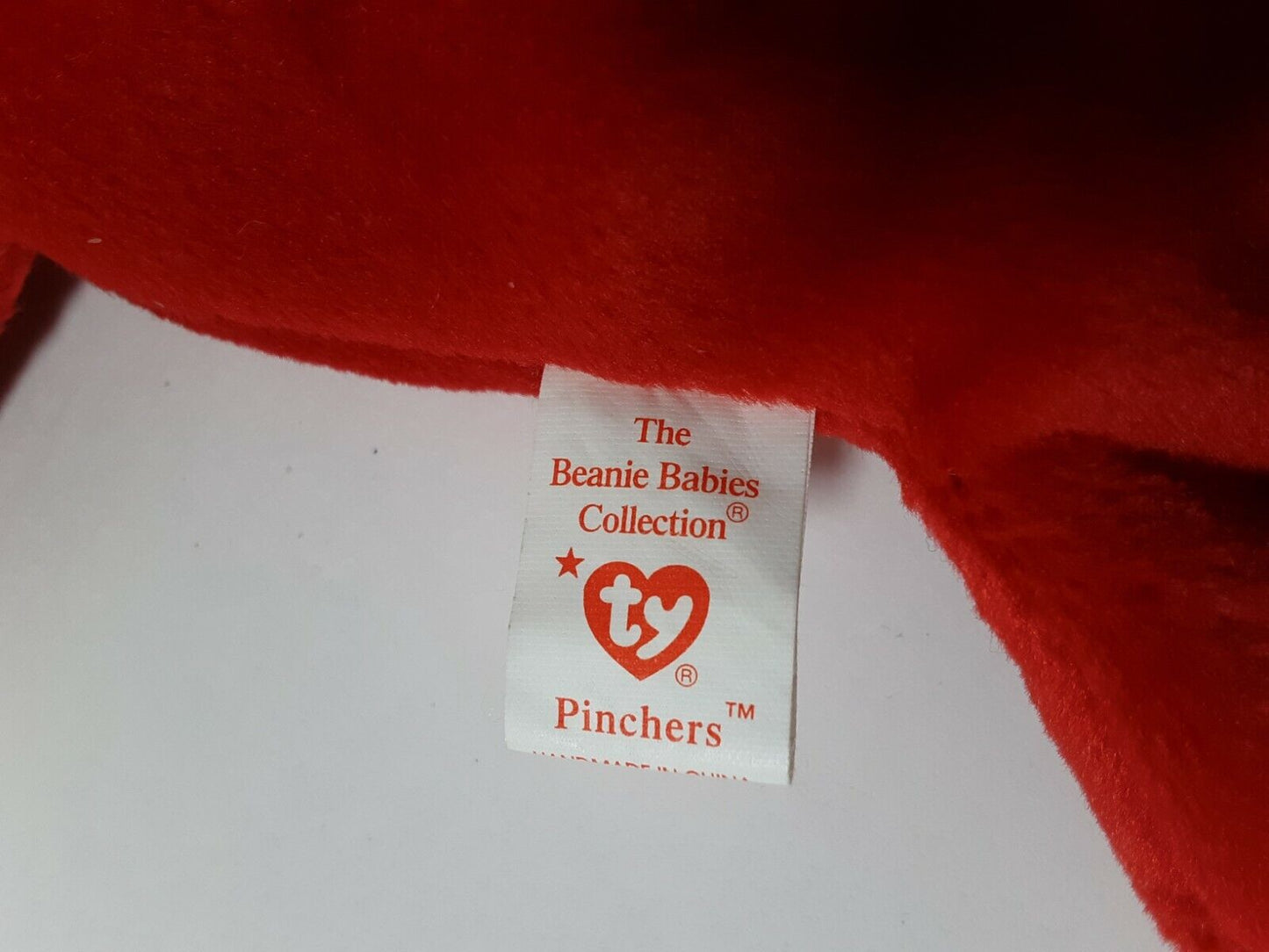 Rare Retired Pinchers the Lobster ty Beanie Baby with Tag Errors