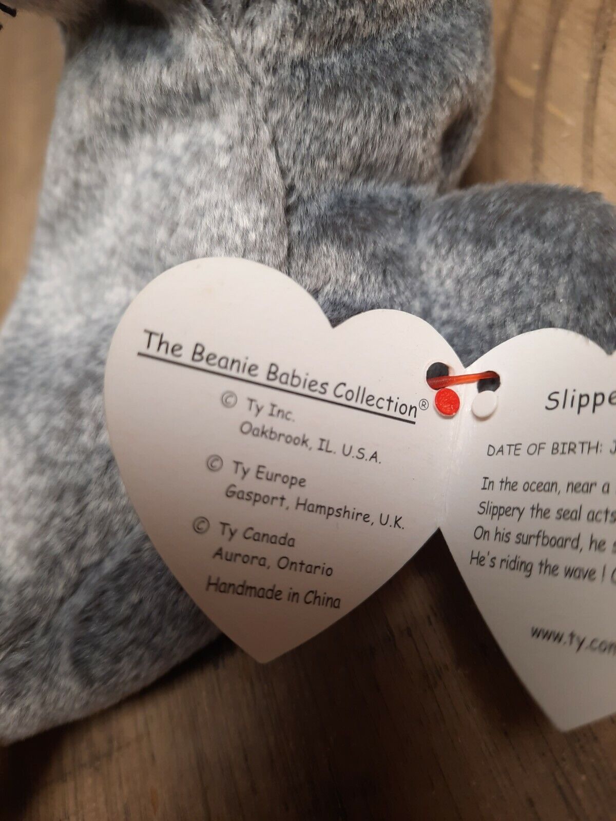 Ty Beanie Baby - Slippery the Seal **Tag errors and hologram tush tag