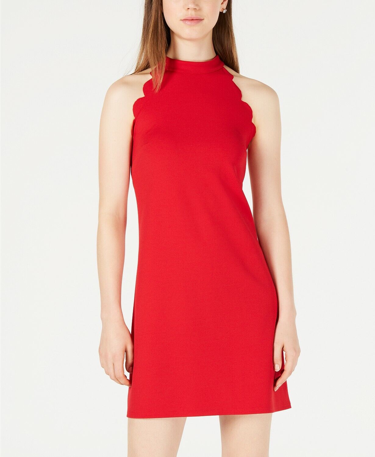 BCX Womens Juniors Sleeveless Halter Scuba Dress