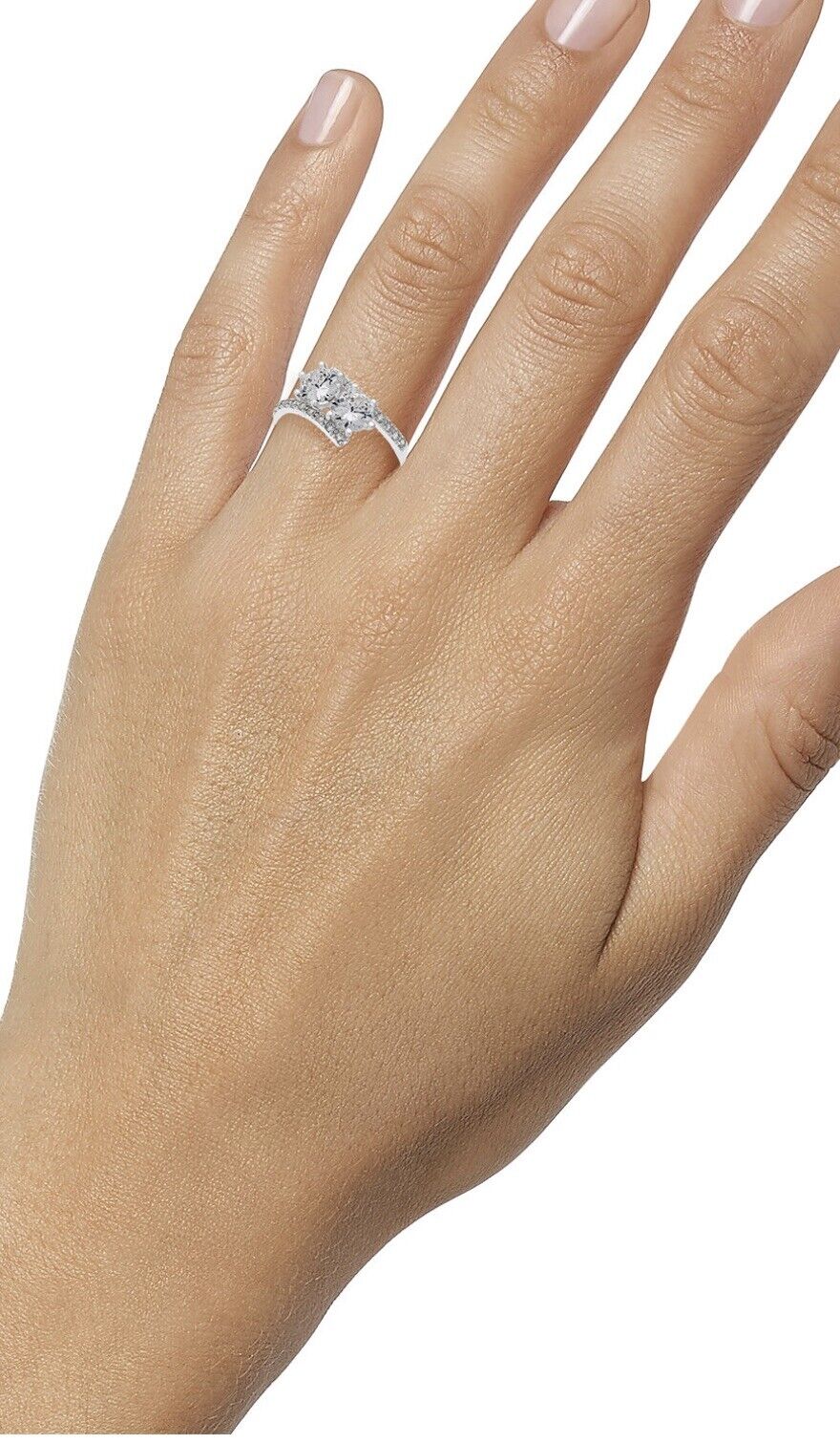 Charter Club Silver-Tone Cubic Zirconia 2-Stone Ring, Size 7