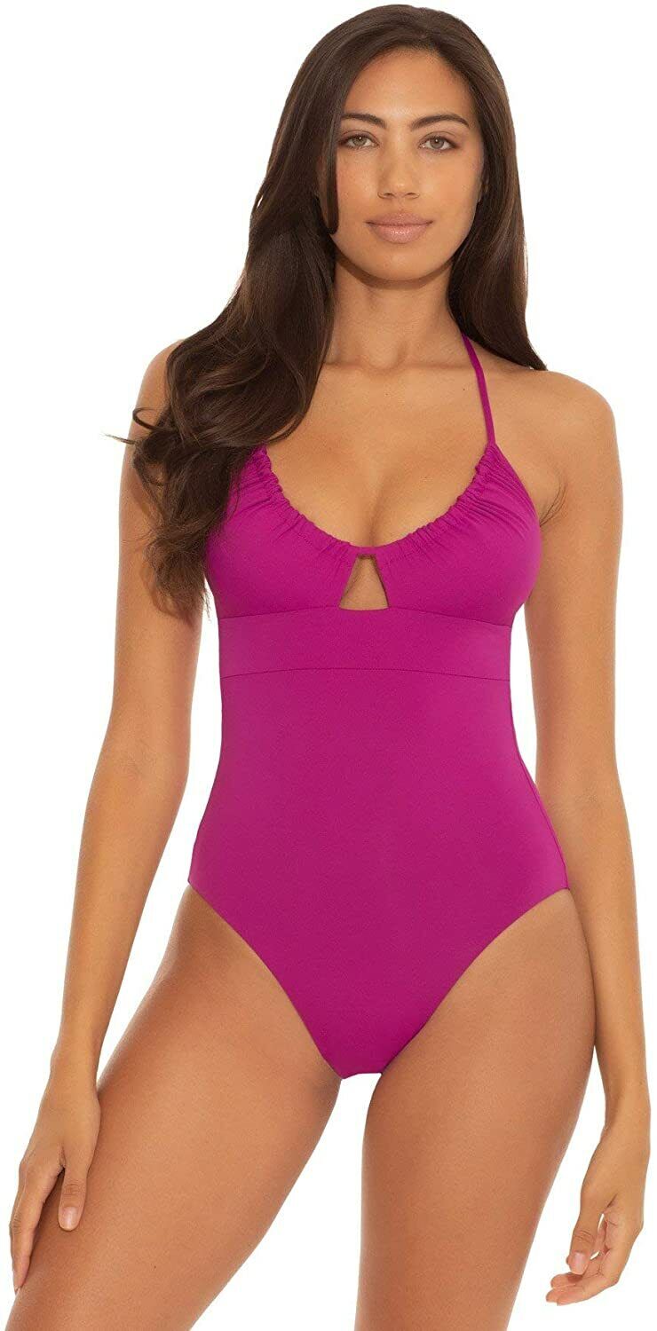 Becca by Rebecca Virtue Berry Color Code One-Piece Swimsuit, Us Large