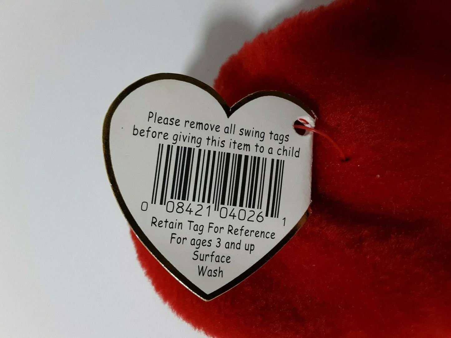 Rare Retired Pinchers the Lobster ty Beanie Baby with Tag Errors