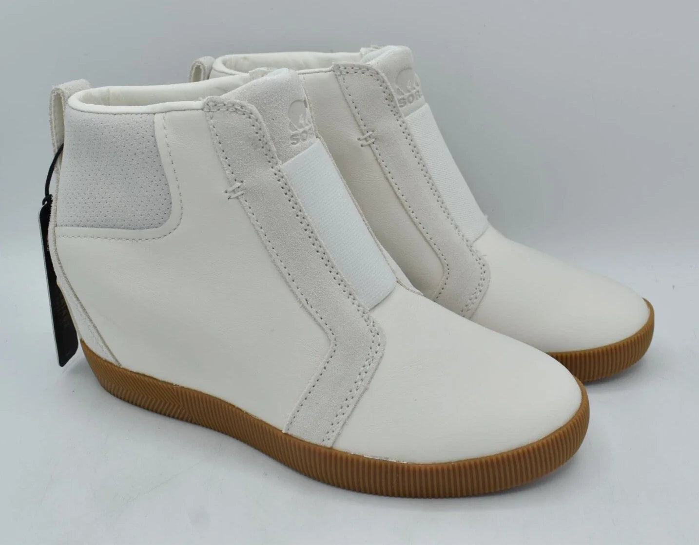 SOREL Out N About Pull-on Wedge Womens Shoes Sea Salt/Gum 2 : 8.5