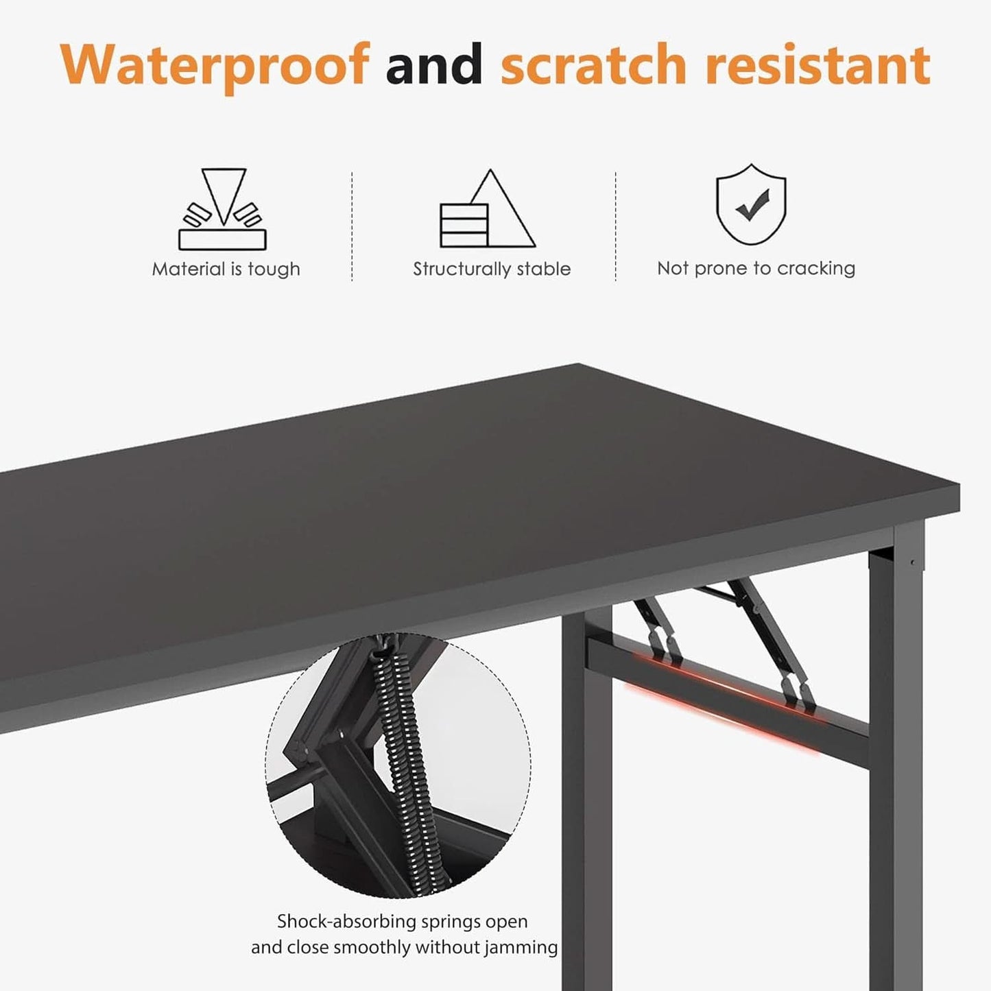 Spacious 62 Inch Office Desk with Metal Frame