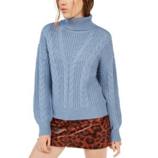 Crave Fame Juniors Turtleneck Cable Knit Sweater