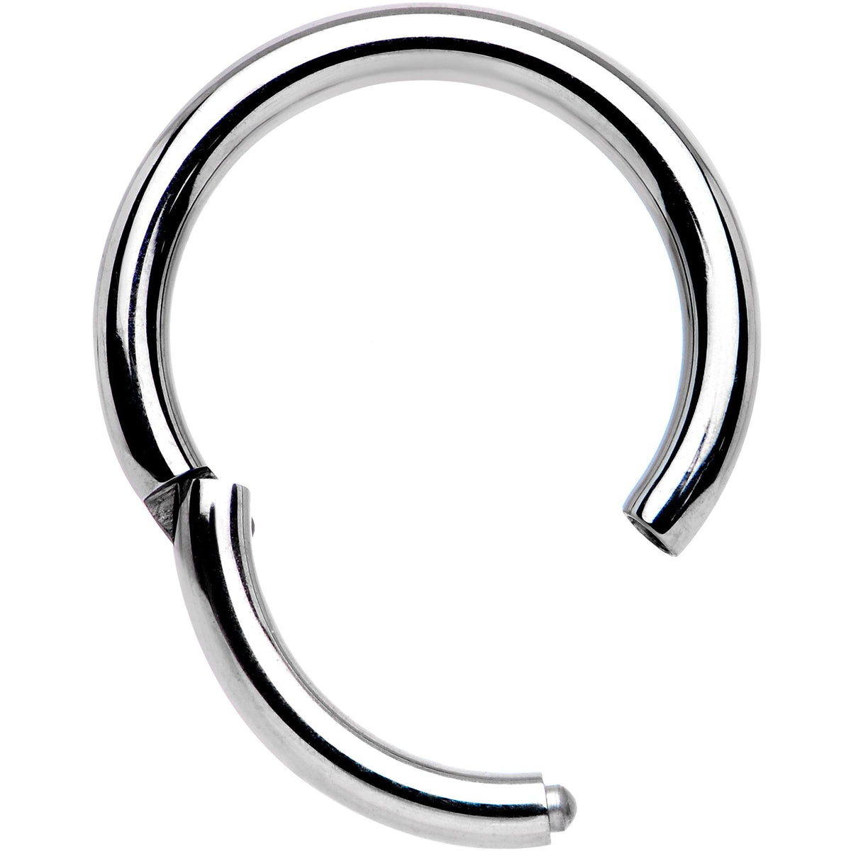 14G 3/8 Solid G23 Implant Grade Titanium Hinged Segment Ring
