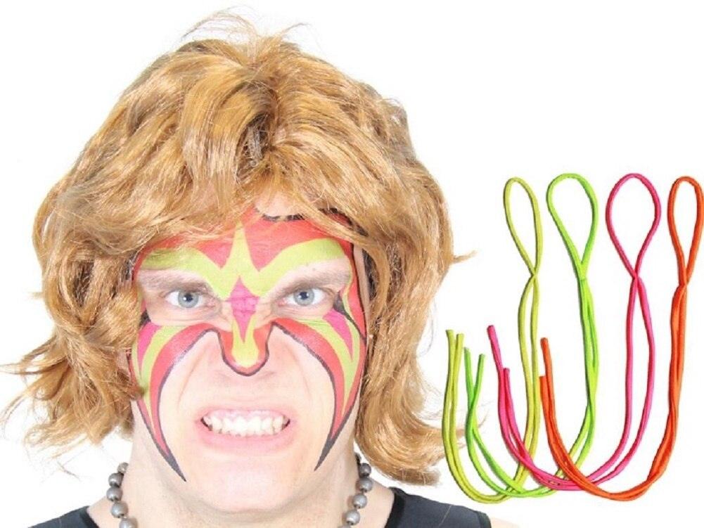 Ultimate Warrior Makeup/Temporary Tattoo/Wig/Armbands Halloween Cosplay Costume Set