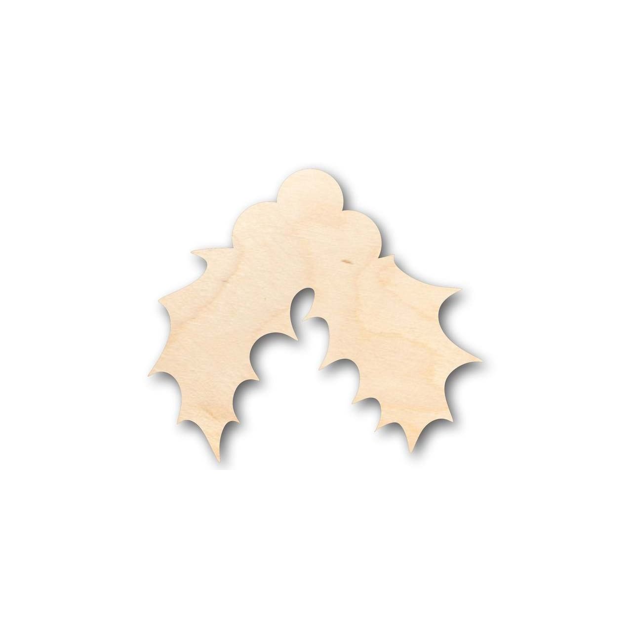 Unfinished Wood Christmas Holly Shape - Craft - up to 46" DIY