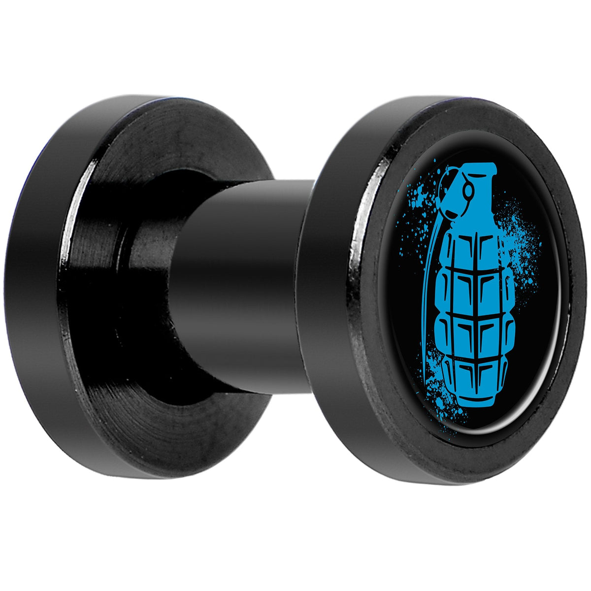 Blue Grenade Black Anodized Screw Fit Plug Set 4G